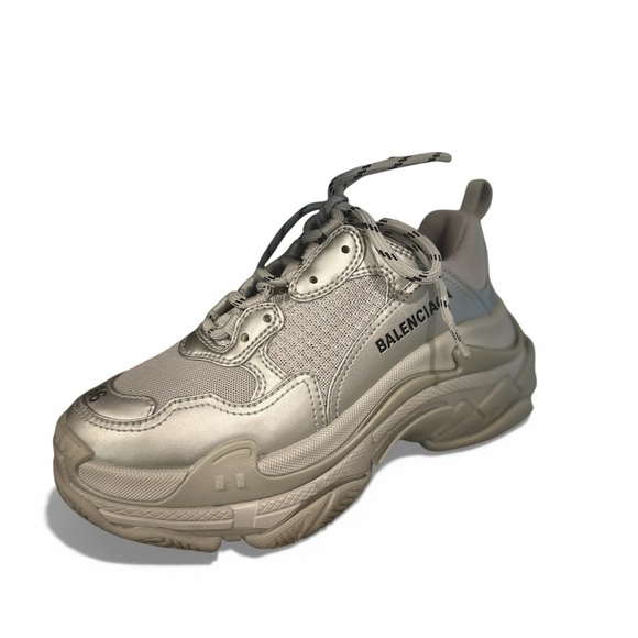 Balenciaga Triple S Sneakers in Metallic Silver - Picture 2 of 8